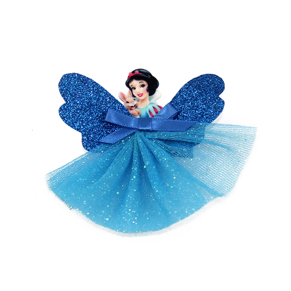 

5PCS 5" Cute Princess Hairpins Alligator Birthday Hair Clips Bows Girls Dance Hair Accessories Handmade Party Headwear