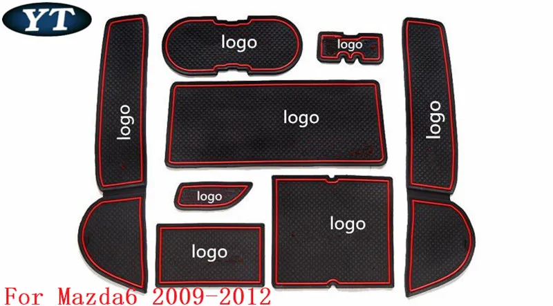 

Auto anti-slip cup holder mat non slip door gate slot pad for mazda 6 2009-2012, car styling
