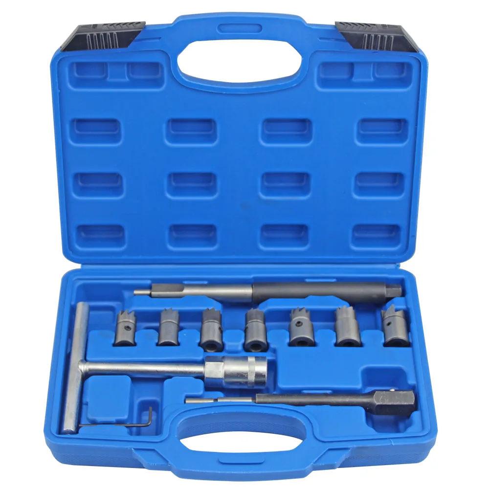 10pcs Diesel Injector Seat Cutter Set Cleaner Carbon Remover font b Tools b font Kit