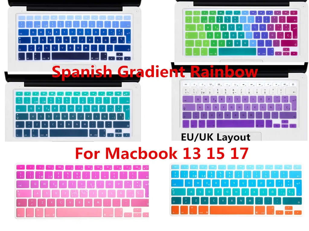 New hrh eu/uk english silicone keyboard cover skin for macbook