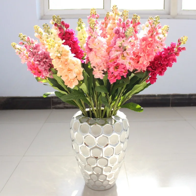 3pcs violet stocks stem high quality artificial flower ...