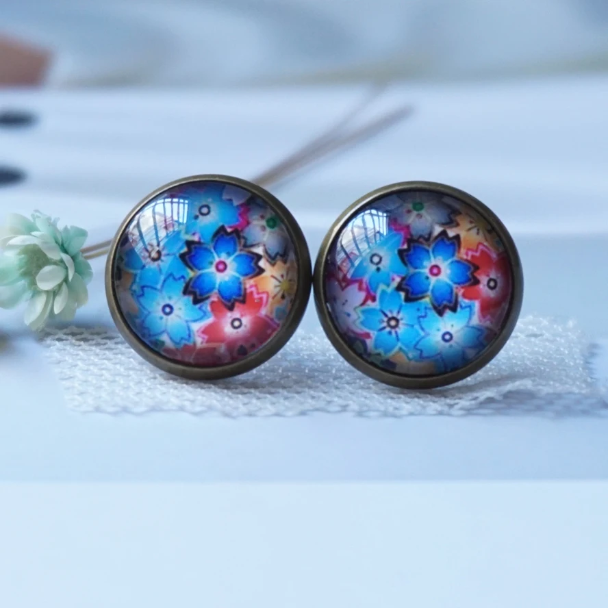 cute earring woman lady Fashion glass Earing handmade earring retro