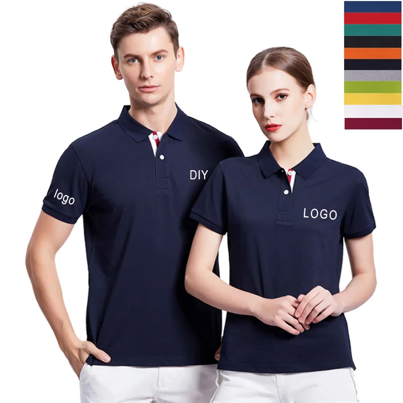 Polo shirt men summer uniforms for work Custom Printed Photo Logo For Business Staff Company Uniform