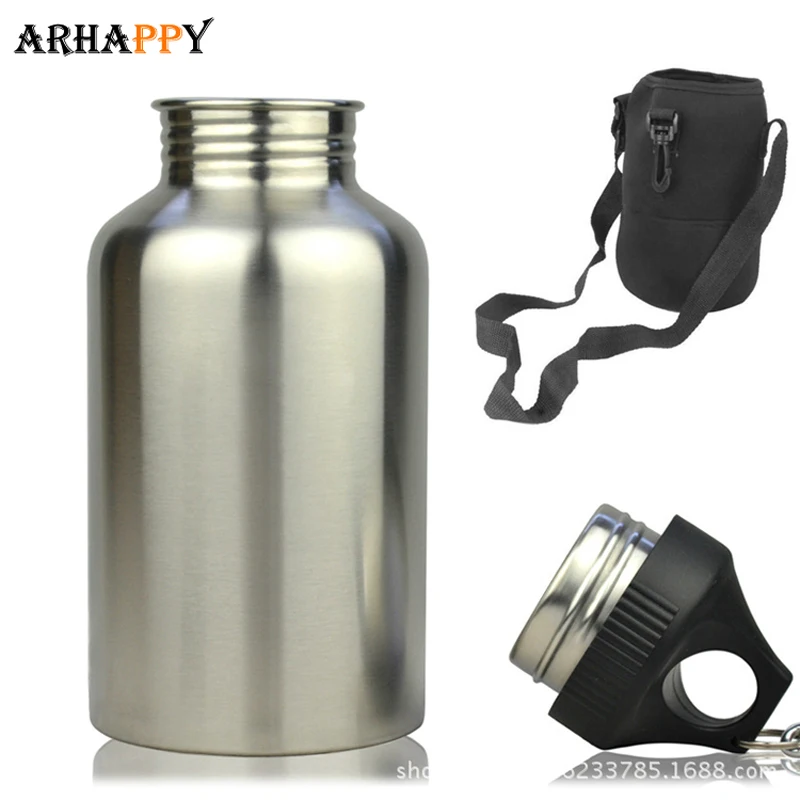 2L Спортивная бутылка для воды из нержавеющей стали BPA Бесплатная уличная