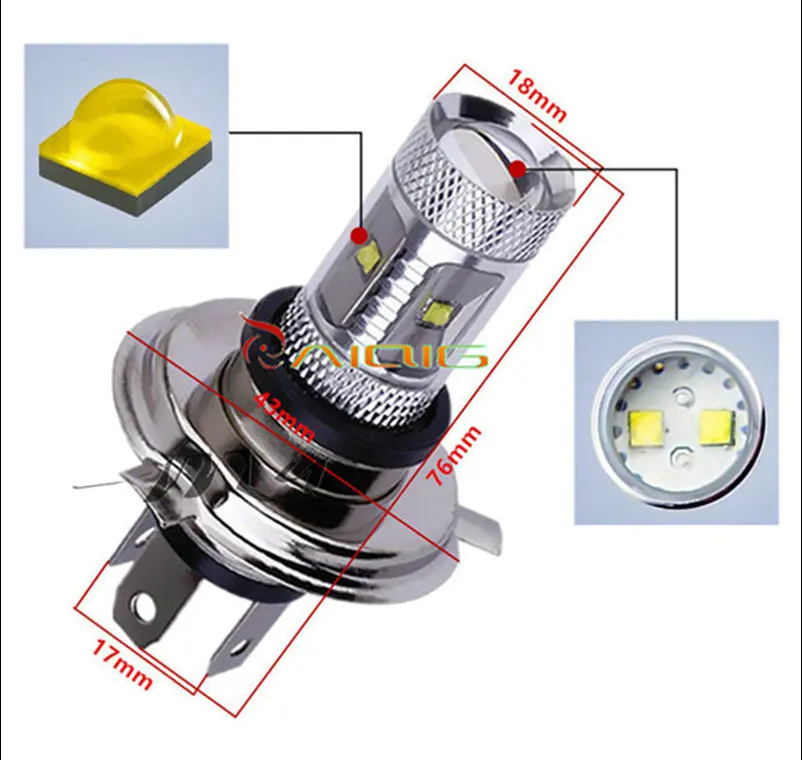 H4 30W XBD LED cars Fog Head lights Bulb auto Lamp 12V 24V Signal Tail parking car light source led car bulbs
