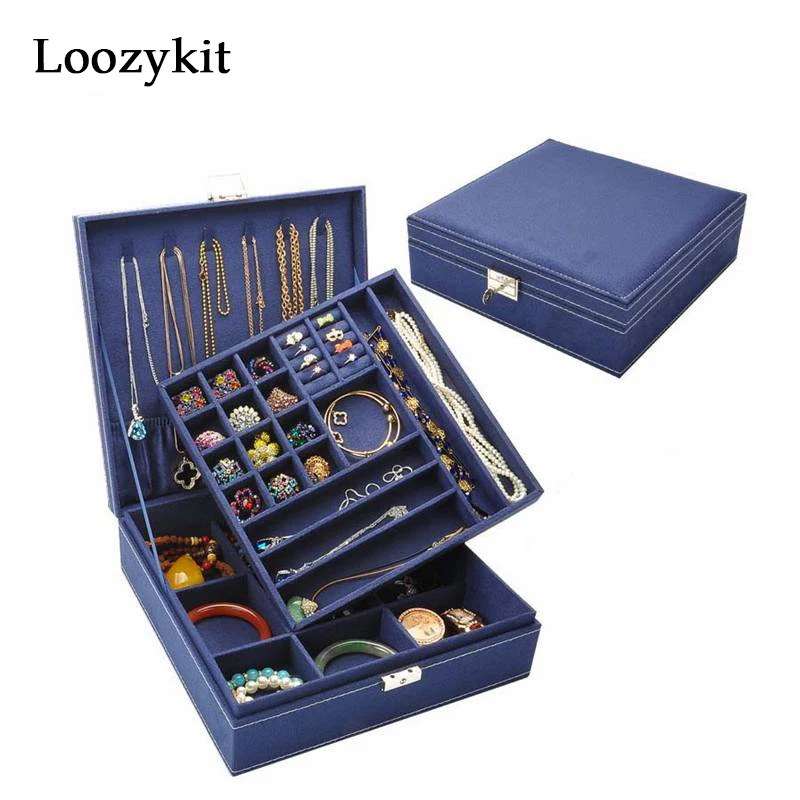 Loozykit чехол для хранения косметики коробка ювелирных изделий большой органайзер