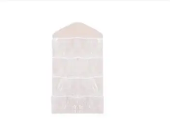 Сумки для хранения 16 карманов прозрачный подвесной мешок Носки Бюстгальтер Нижнее белье вешалка органайзер для хранения - Цвет: Прозрачный