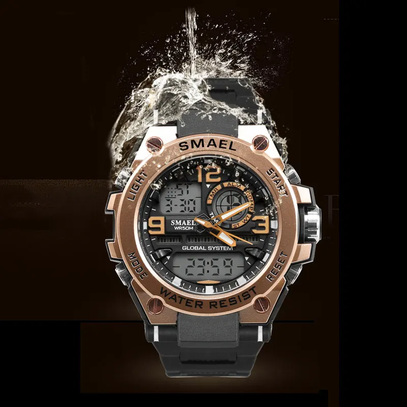 SMAEL 1603 мужские часы спортивные кварцевые Masculino 50 м водонепроницаемые наручные
