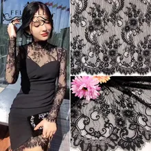 FFLACELL, 3 м/лот, 150 см, широкие ресницы, кружевная отделка, белая, черная, кружевная ткань, аксессуары для DIY