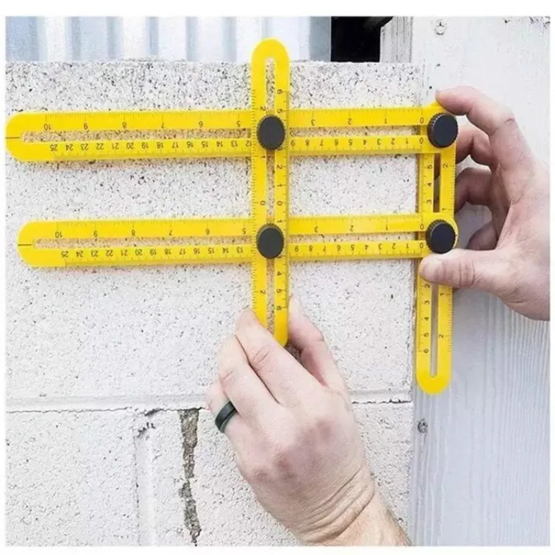 

Multi-function ABS Live Square Ruler Plastic Activity Four-fold Ruler Measuring Tool Folding Ruler Multi-angle Ruler