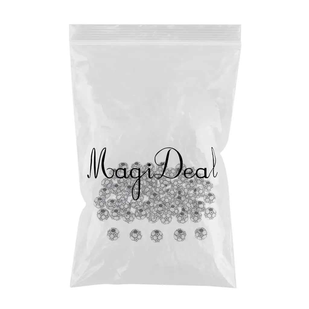60pcs 12mm Soccer Ball Beads Fit European Charm Bracelet Jewelry DIY Findings Crafts Wholesale