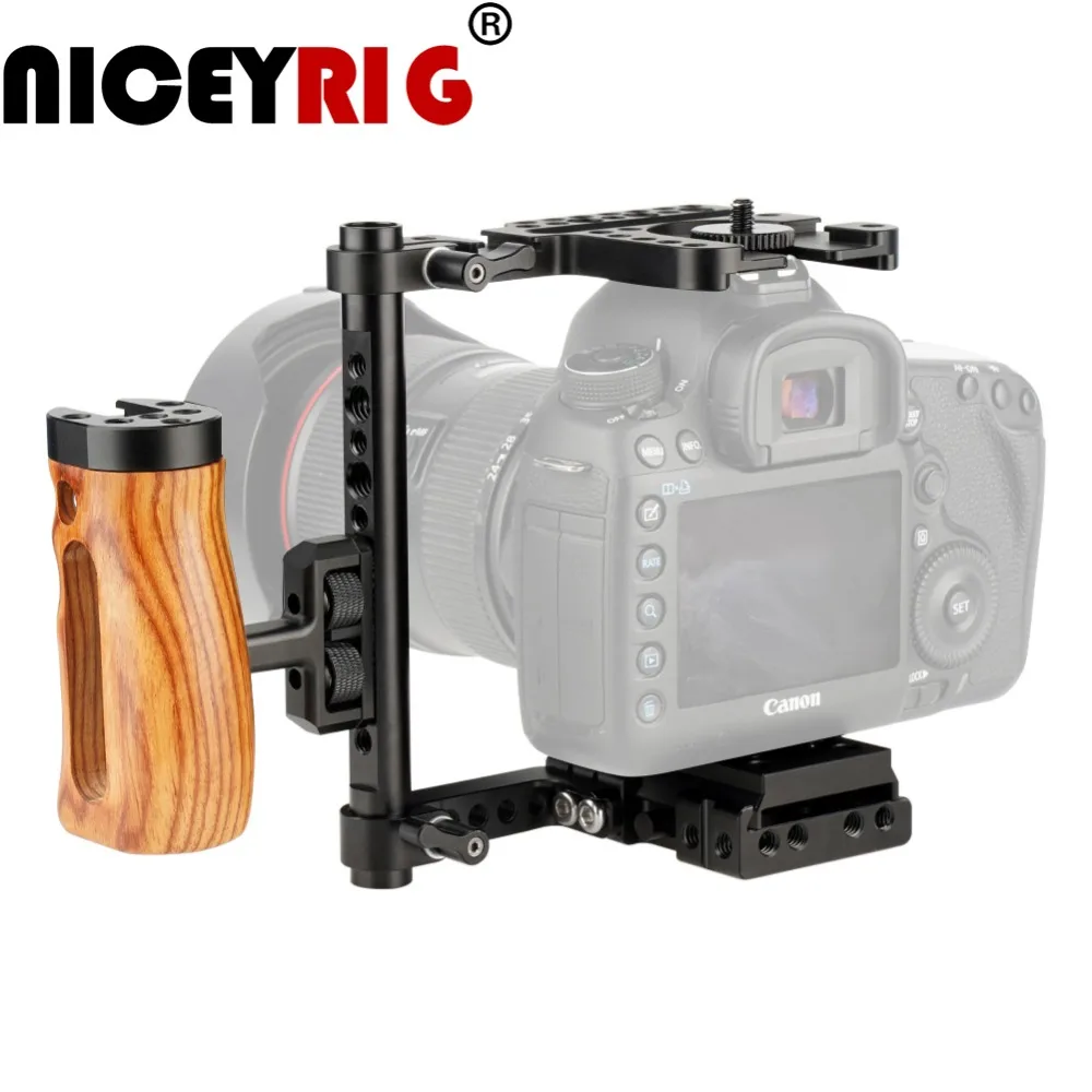NICEYRIG Универсальный кронштейн для Canon Nikon Panasonic DSLR камера клетка деревянный ручной