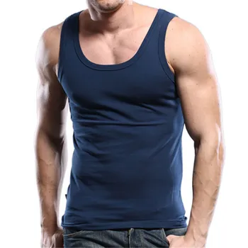 

Stylish Fitness Mens Tank Top Slim Fit Plain Blank Square Neck Nany Blue Sleeveless Shirt Undershirt 2020 Mens Clothes 1310
