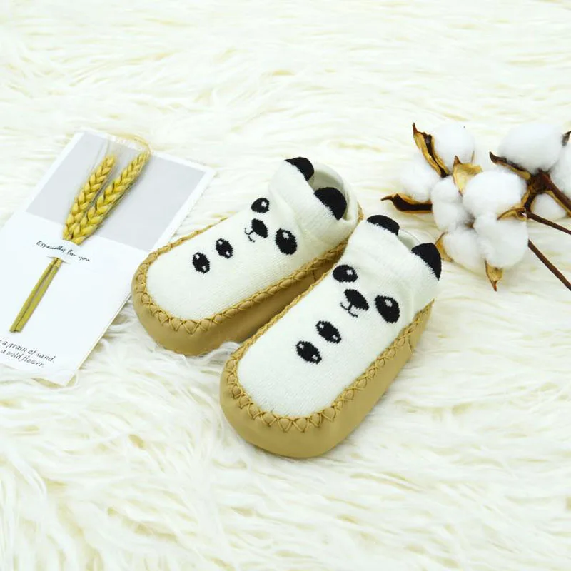 1 пара, сохраняющие тепло носки для малышей Нескользящие 6 цветов, 11-14 см, мультяшное животное Курица Носки с расцветкой «панда», Разноцветные носки-тапочки унисекс для младенцев