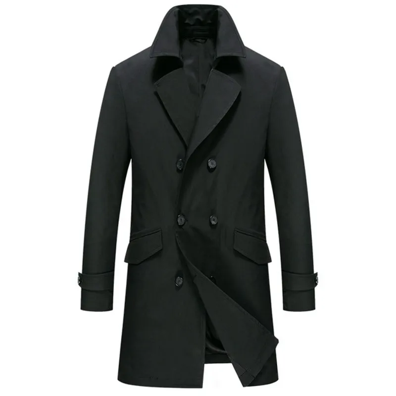 Весенний мужской Тренч, мужские модные куртки, пальто, ветровка, повседневный ветрозащитный мужской Тренч, двубортное пальто