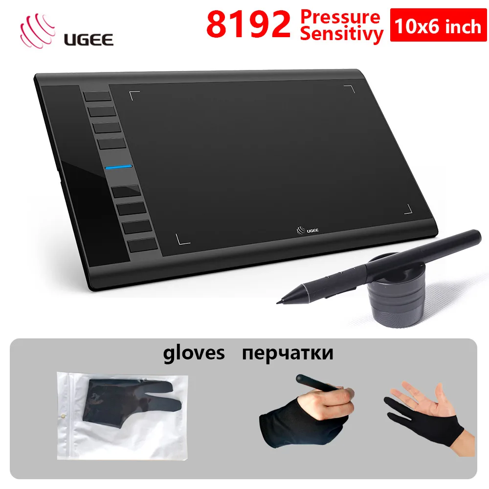 Цифровой планшет UGEE M708 10x6 дюймов 8192 чувствительность к давлению|Цифровые