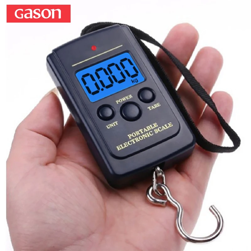 

GASON Portable Digital Luggage Scale Travel Electronic Mini Hanging Measuring Tools Gram Precision Balance Pocket LCD 40KG