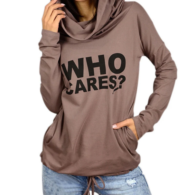 

2018 Casual Women Hoodie Sweatshirts Hooded Print Letter Pocket Long Sleeve Pullover for Women Sweatshirt Clothing