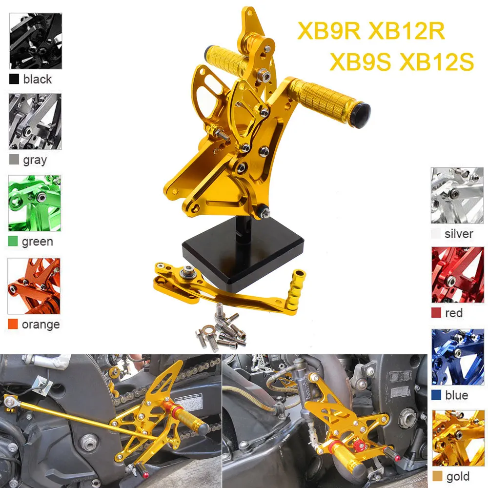 

CNC Aluminum Adjustable Rearsets Foot Pegs For BUELL XB9S XB12S XB9R XB12R