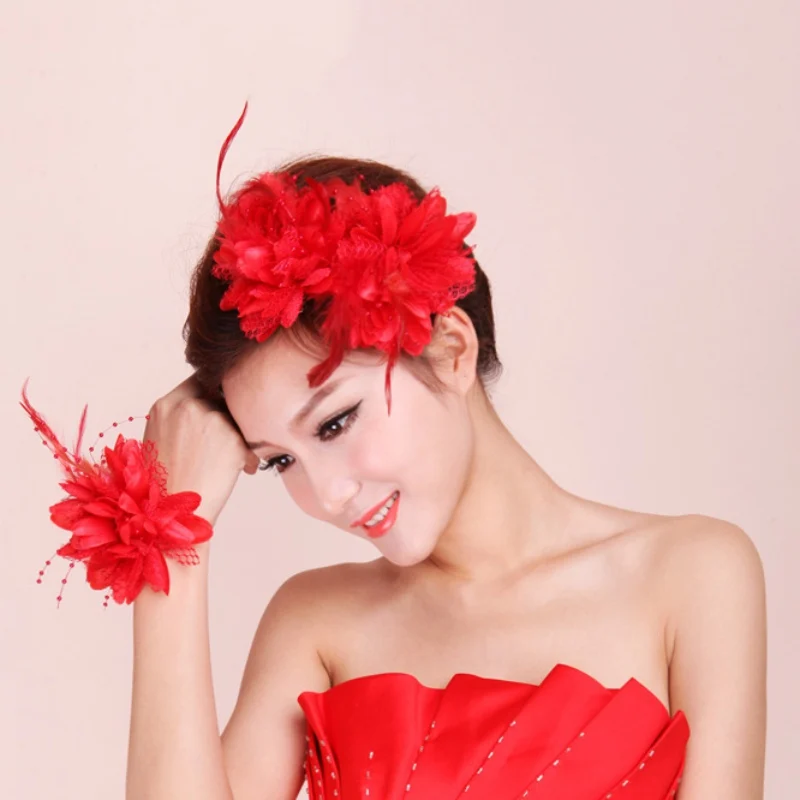 

Cheap High Quality Hair Clips Flower Feather Bead Hairpin Fascinator Bridal Hairband Brooch Pin