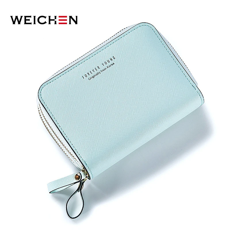 

WEICHEN Coin Pocket Double Zipper Women Wallets Synthetic Leather Small Purses & Wallets Female Card Holder Ladies Short Clutch
