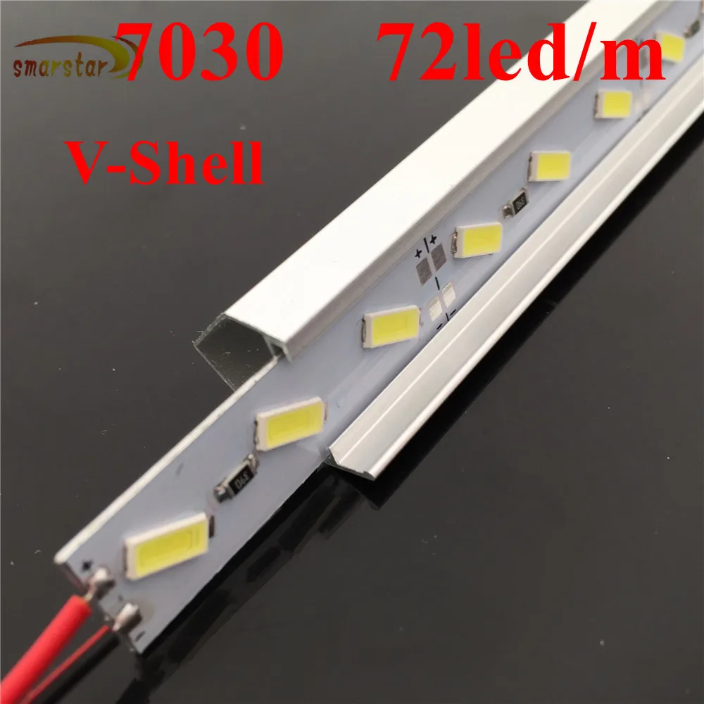 Smarstar 12V 0 5 m 7030 SMD LED свет U V алюминиевый корпус твердая полоса освещения бар для