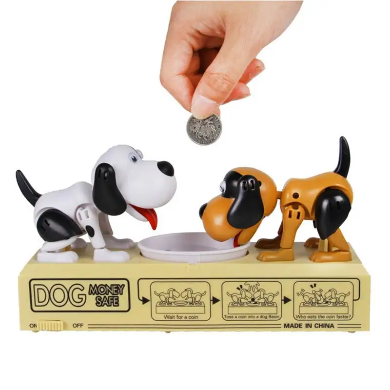 

Electronic Money Box Double Dog Eating Coin Piggy Bank Money Saving Box Innovative Money Banking Toys Without Battery