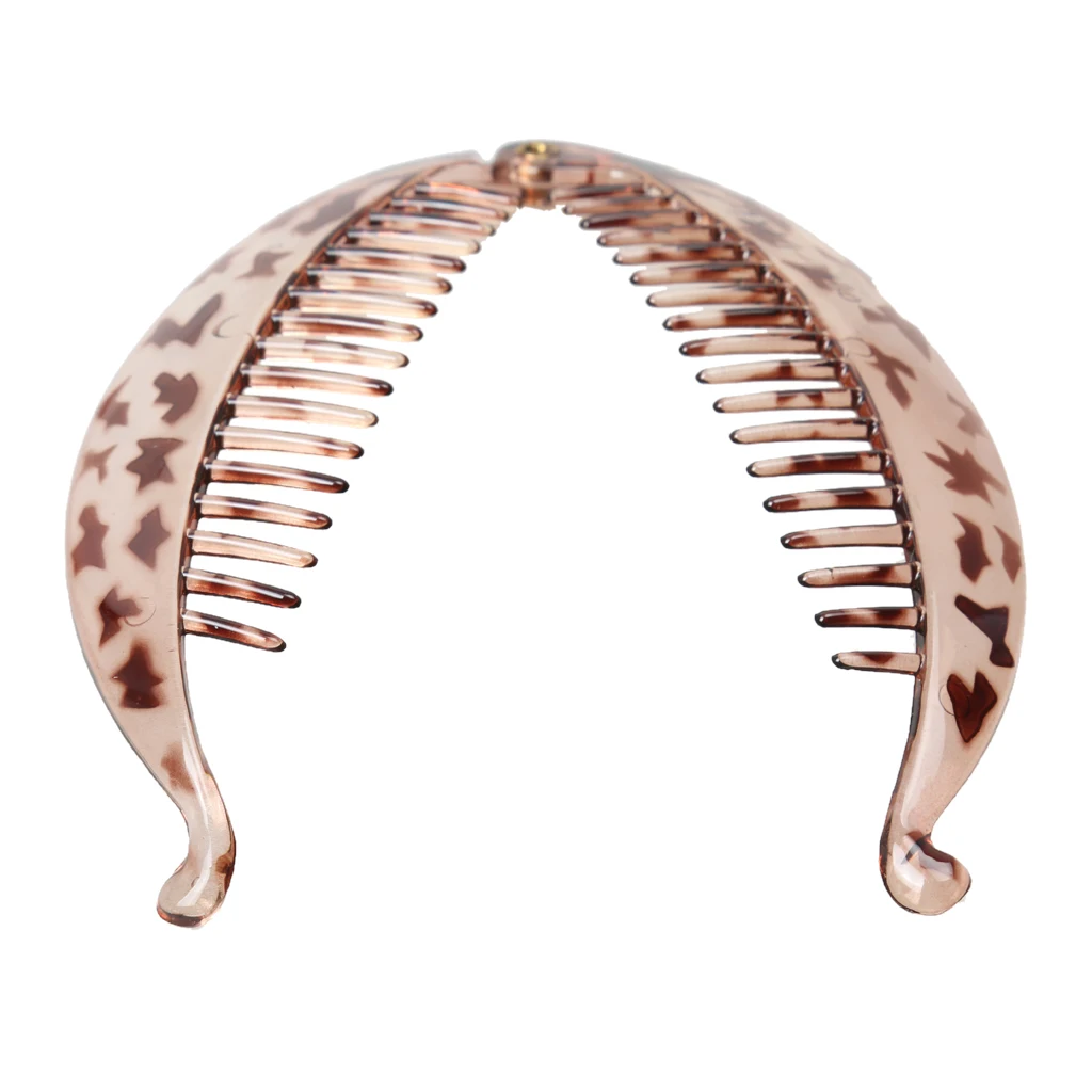 2 Pieces Resin Banana Hair Claw Tail Fish Clip Comb Hairclip Lady Fashion Hair Clasp Ponytail Holder