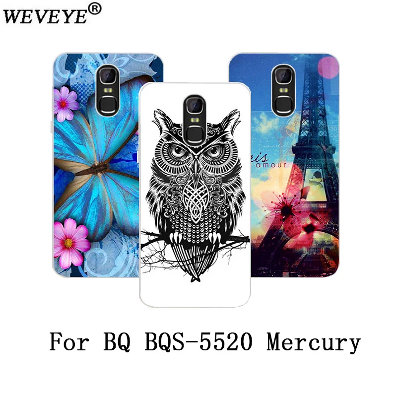 

High Quality Patterns Protective Phone Cover For BQ BQS-5520 MERCURY Flower Animals and Tower Case For BQ 5520 phone case