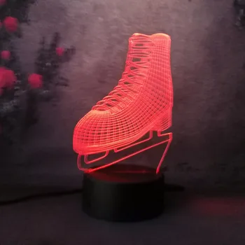 

Creative 7 colors changing 3D illusion Lamp LED Night Light Skating Shoes Design Novelty Acrylic Decoration light Birthday Gift