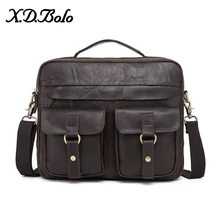 X. D. BOLO, мужской портфель, Сумки из натуральной кожи, мужская сумка-мессенджер, 14 дюймов, сумка для ноутбука, сумки на плечо для мужчин