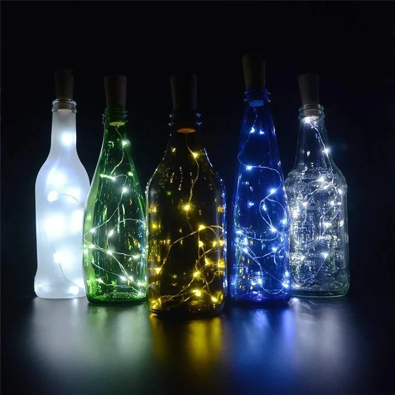 1 м 10LED медный провод гирлянда Фея свет с бутылкой пробка для стеклянной бутылки
