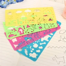 4pcs Stationery Ruler School Painting Supplies Drafting Tool Art Drawing Template Plastic DIY Graphic Template Stencil Drawing round circle dot pattern stencil for diy scrapbooking plastic spray drawing painting tool photoalbum decor hollow ruler template