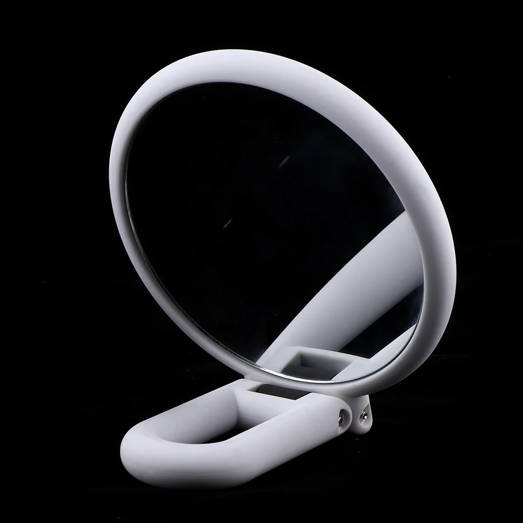 Folding Double Side Mirror Makeup Mirror with 15X Magnifying White