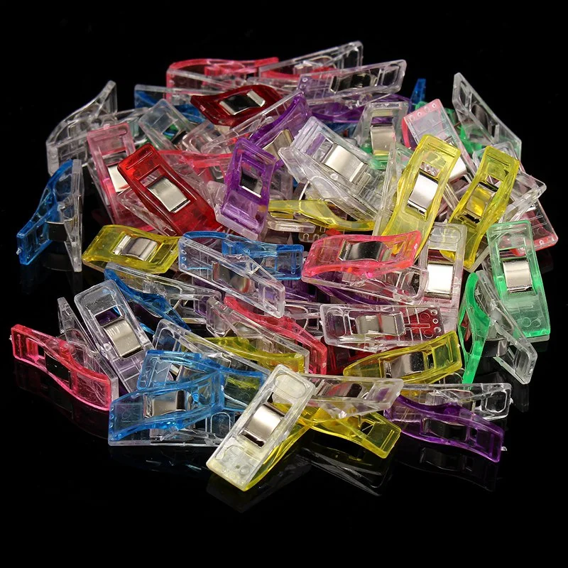 

50Pcs/set Mixed Color Multifunction Small Plastic Clip Axe Clips Sewing Binder Clip For Crafting Home Office Supply Color Random