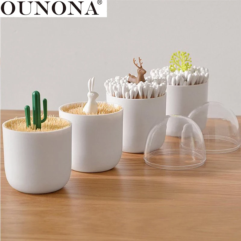 

OUNONA 1 Pc Toothpicks Storage Box Holder Container Cotton Swab Storage Box Toothpick Dispenser Holder