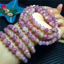 Природный Вишневый светлый кристалл турмалина круглый Бусины Браслет AAA 6.5-6 мм