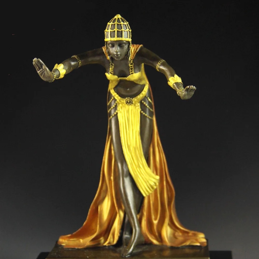 

Arts Crafts Copper shipping miniature maiden figurines bronze art dancer sculpture stretch statues House Decoration wholesa
