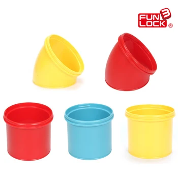 

Funlock Duplo 4pcs Plastic Slide in Tube Building Blocks Part for Kids Funny Playground Games Assemble Bricks for Children
