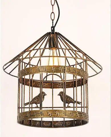 

American retro iron bird cage chandelier creative personality Nordic industrial cafe restaurant bar bar bird chandelier WPL250