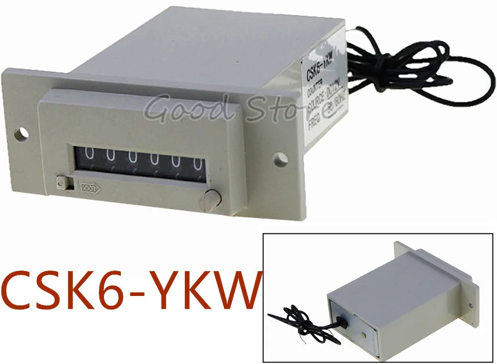 

1PCS CSK6-YKW 6 - bit panel AC110V 220V DC 12V 24V 36V electromagnetic counter pulse counter punch press packing counter