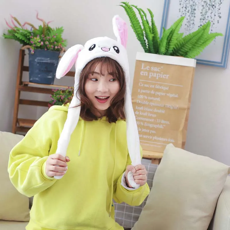 

Droppshiping Cute Bunny Plush Hat Funny Playtoy Ear Up Down Rabbit Gift Toy for Kids Girls Girlfriend BFJ55