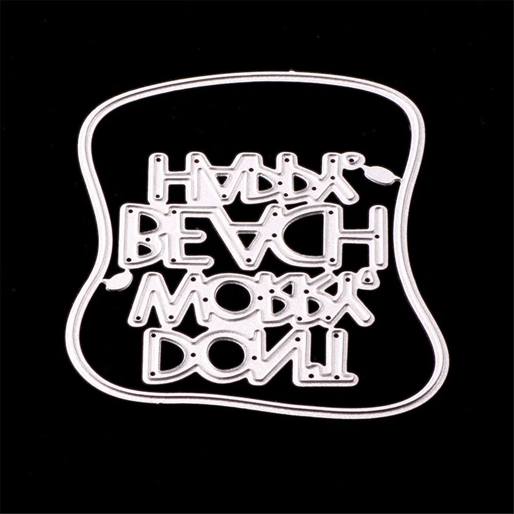

Metal Happy Beach Letter Stencils Cutting Dies For DIY Carbon Steel Scrapbooking Album Embossing Stamp