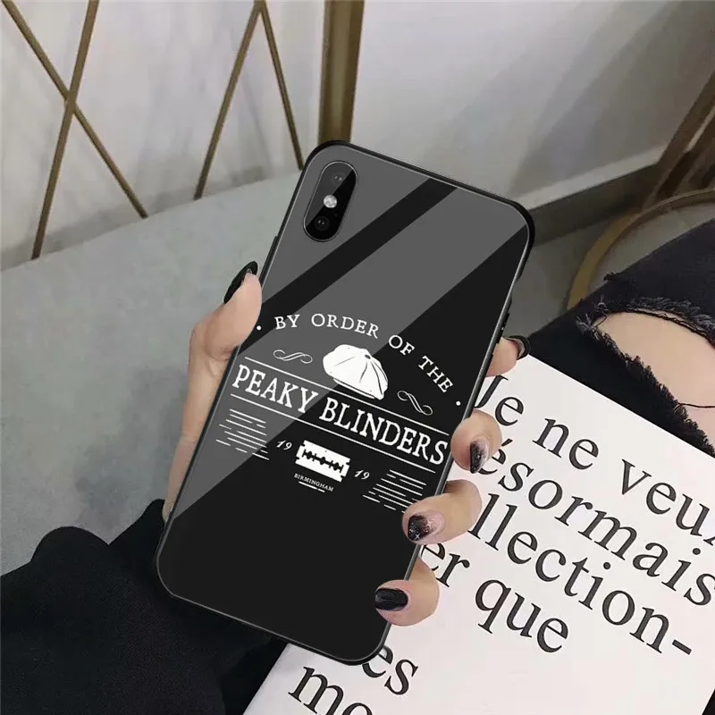 GYKZ Peaky Blinders ТВ серия чехол для телефона для iPhone 6 6s XS MAX XR X 7 8 Plus роскошный закаленное стекло задняя крышка Жесткий гладкий Чехол