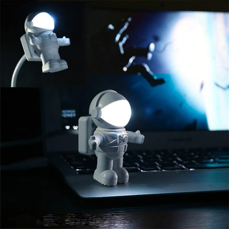 Astronaut USB Night Light Spaceman Flexible Tube LED Read Night Lamp