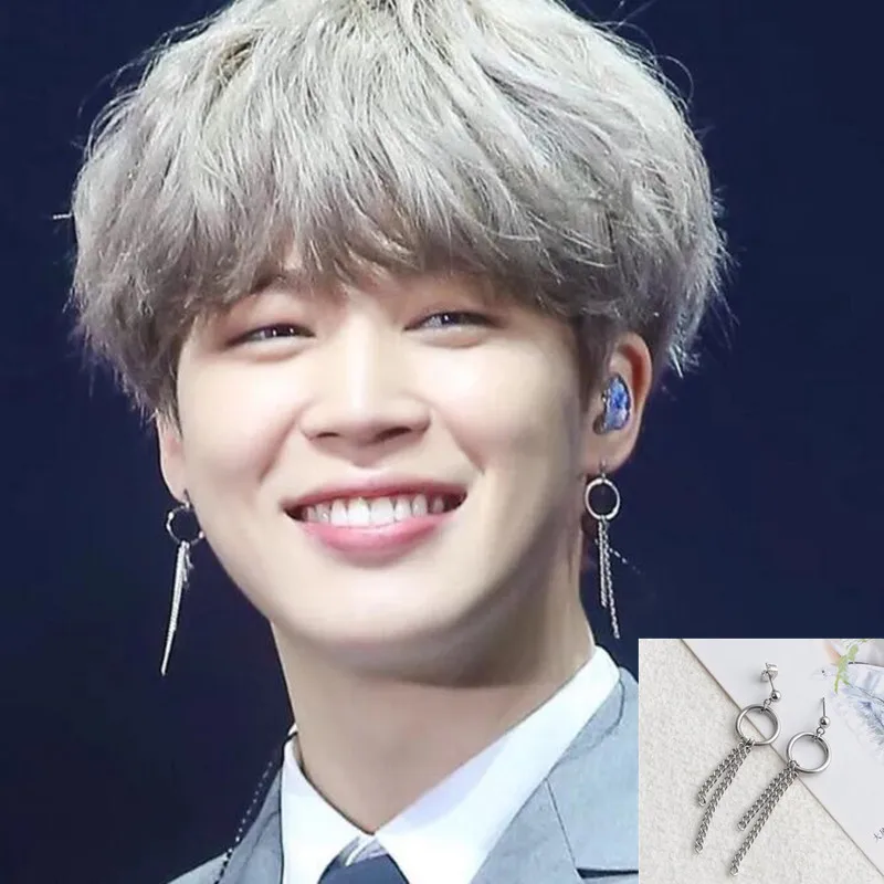 

1 pair Stainless Steel KPOP Bangtan Boys Album Suga Stud Earrings For Woman Men Punk Style Ear Accessories 2018 new jewelry