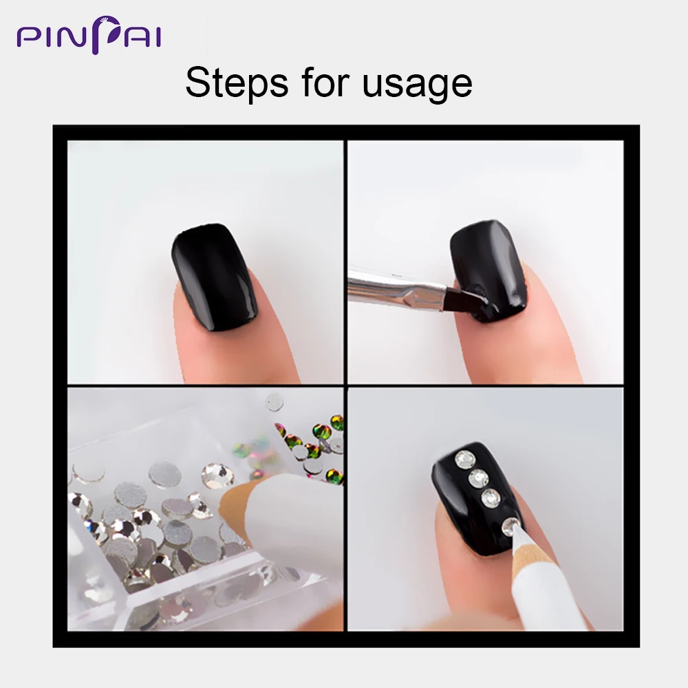 5 Pcs/Set Wooden Nail Art Dotting Pen Adsorb Rhinestones Gems Decoration Stick On Nails Easily Pick Up Pen Manicure Dotting Tool 6