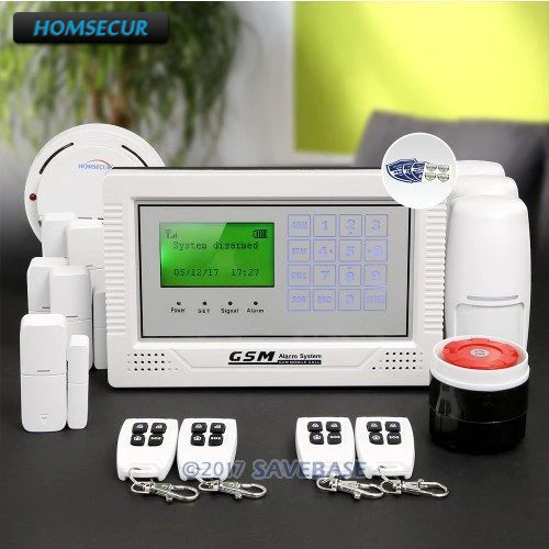 

HOMSECUR App Controlled Wireless GSM SMS Autodial Burglar Alarm System+PIR+5*Door Sensor