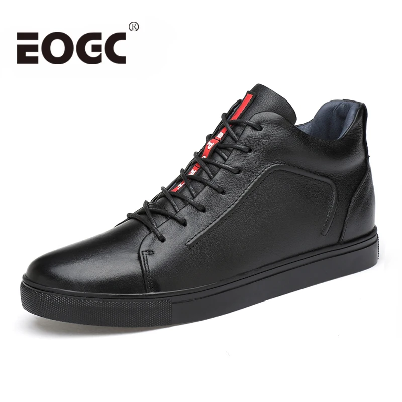 

Size 36-48 Men shoes Cow Leather Men Ankle Boots Spring/Autumn Handmade Men Boots Fashion Black shoes male With Fur
