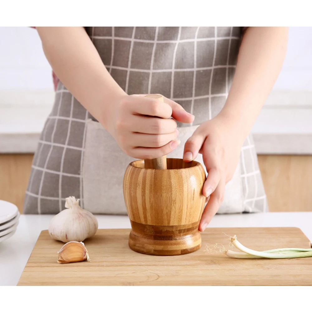 

Wooden Mashers Tools Spice Grinder Garlic Mortar Pestle Herbs Crusher Wooden Mortar and Pestle Set for Spice Grinders